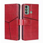 For ZTE Blade A53 4G Geometric Stitching Leather Phone Case(Red)