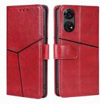 For ZTE Anshin Family Geometric Stitching Leather Phone Case(Red)