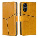 For ZTE Anshin Family Geometric Stitching Leather Phone Case(Yellow)