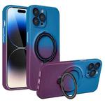 For iPhone 14 Pro Max MagSafe Holder Gradient TPU Phone Case(Blue Purple)