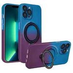 For iPhone 13 Pro Max MagSafe Holder Gradient TPU Phone Case(Blue Purple)