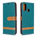 For Huawei P Smart (2020) Color Matching Denim Texture Horizontal Flip Leather Case with Holder & Card Slots & Wallet & Lanyard(Green)