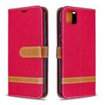 For Huawei Y5P / Honor 9S Color Matching Denim Texture Horizontal Flip Leather Case with Holder & Card Slots & Wallet & Lanyard(Red)