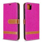 For Huawei Y5P / Honor 9S Color Matching Denim Texture Horizontal Flip Leather Case with Holder & Card Slots & Wallet & Lanyard(Rose Red)