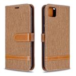 For Huawei Y5P / Honor 9S Color Matching Denim Texture Horizontal Flip Leather Case with Holder & Card Slots & Wallet & Lanyard(Brown)