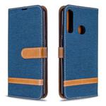 For Huawei Y6P Color Matching Denim Texture Horizontal Flip Leather Case with Holder & Card Slots & Wallet & Lanyard(Navy Blue)