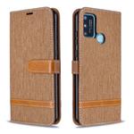 For Huawei Honor 9A Color Matching Denim Texture Horizontal Flip Leather Case with Holder & Card Slots & Wallet & Lanyard(Brown)
