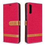 For Sony Xperia L4 Color Matching Denim Texture Horizontal Flip Leather Case with Holder & Card Slots & Wallet & Lanyard(Red)