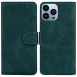 For iPhone 14 Pro Max Skin Feel Pure Color Flip Leather Phone Case(Green)