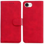 For iPhone SE 2024 Skin Feel Pure Color Flip Leather Phone Case(Red)