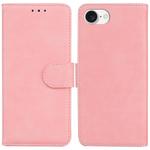 For iPhone SE 2024 Skin Feel Pure Color Flip Leather Phone Case(Pink)