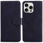 For iPhone 16 Pro Max Skin Feel Pure Color Flip Leather Phone Case(Black)