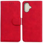 For iPhone 16 Plus Skin Feel Pure Color Flip Leather Phone Case(Red)