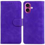 For iPhone 17 Skin Feel Pure Color Flip Leather Phone Case(Purple)