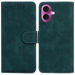 For iPhone 17 Skin Feel Pure Color Flip Leather Phone Case(Green)