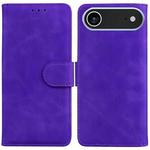 For iPhone 17 Air Skin Feel Pure Color Flip Leather Phone Case(Purple)
