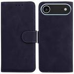 For iPhone 17 Air Skin Feel Pure Color Flip Leather Phone Case(Black)