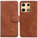For Infinix Note 30 Pro Skin Feel Pure Color Flip Leather Phone Case(Brown)