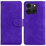 For Infinix Smart 7 India / 7 Plus Skin Feel Pure Color Flip Leather Phone Case(Purple)