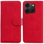 For Infinix Smart 7 India / 7 Plus Skin Feel Pure Color Flip Leather Phone Case(Red)