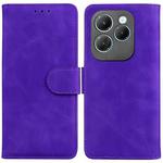 For Infinix Hot 40 / 40 Pro Skin Feel Pure Color Flip Leather Phone Case(Purple)