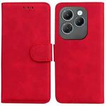 For Infinix Hot 40 / 40 Pro Skin Feel Pure Color Flip Leather Phone Case(Red)