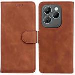 For Infinix Hot 40 / 40 Pro Skin Feel Pure Color Flip Leather Phone Case(Brown)