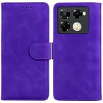 For Infinix Note 40 Pro 4G / 5G Skin Feel Pure Color Flip Leather Phone Case(Purple)