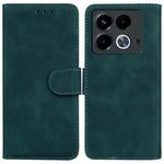 For Infinix Note 40 4G Skin Feel Pure Color Flip Leather Phone Case(Green)
