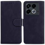 For Infinix Note 40 4G Skin Feel Pure Color Flip Leather Phone Case(Black)