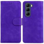 For Infinix Hot 50 4G Skin Feel Pure Color Flip Leather Phone Case(Purple)