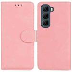 For Infinix Hot 50 4G Skin Feel Pure Color Flip Leather Phone Case(Pink)