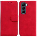 For Infinix Hot 50 5G Skin Feel Pure Color Flip Leather Phone Case(Red)