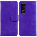 For Infinix Hot 50 Pro 4G Skin Feel Pure Color Flip Leather Phone Case(Purple)