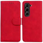 For Infinix Hot 50 Pro+ 4G Skin Feel Pure Color Flip Leather Phone Case(Red)