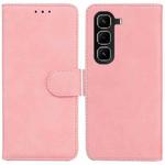 For Infinix Hot 50 Pro+ 4G Skin Feel Pure Color Flip Leather Phone Case(Pink)