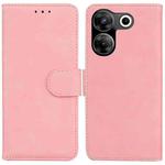 For Tecno Camon 20 Pro 4G / 20 Skin Feel Pure Color Flip Leather Phone Case(Pink)
