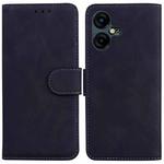 For Tecno Pova Neo 3 Skin Feel Pure Color Flip Leather Phone Case(Black)