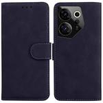 For Tecno Camon 20 Premier 5G Skin Feel Pure Color Flip Leather Phone Case(Black)