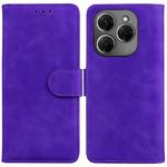 For Tecno Spark 20 Pro Skin Feel Pure Color Flip Leather Phone Case(Purple)