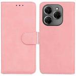 For Tecno Spark 20 Pro Skin Feel Pure Color Flip Leather Phone Case(Pink)