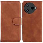 For Tecno Camon 30 Pro 5G / CL8 Skin Feel Pure Color Flip Leather Phone Case(Brown)