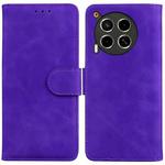 For Tecno Camon 30 4G / 5G / CL6 / CL7 Skin Feel Pure Color Flip Leather Phone Case(Purple)