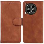 For Tecno Camon 30 4G / 5G / CL6 / CL7 Skin Feel Pure Color Flip Leather Phone Case(Brown)