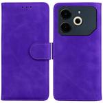 For Tecno Pova 6 Neo Skin Feel Pure Color Flip Leather Phone Case(Purple)