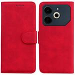For Tecno Pova 6 Neo Skin Feel Pure Color Flip Leather Phone Case(Red)