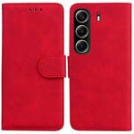 For Tecno Camon 40 Skin Feel Pure Color Flip Leather Phone Case(Red)
