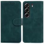 For Tecno Camon 40 Skin Feel Pure Color Flip Leather Phone Case(Green)