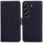 For Tecno Camon 40 Skin Feel Pure Color Flip Leather Phone Case(Black)