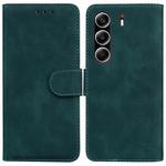 For Tecno Camon 40 Pro 4G Skin Feel Pure Color Flip Leather Phone Case(Green)